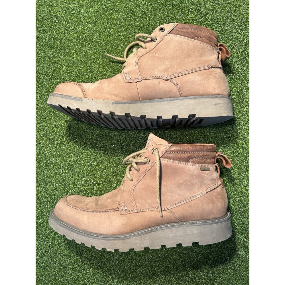 Clarks HINSDALE MID Men's Casual Work Leather Boot Tan Beige Brown Size 12